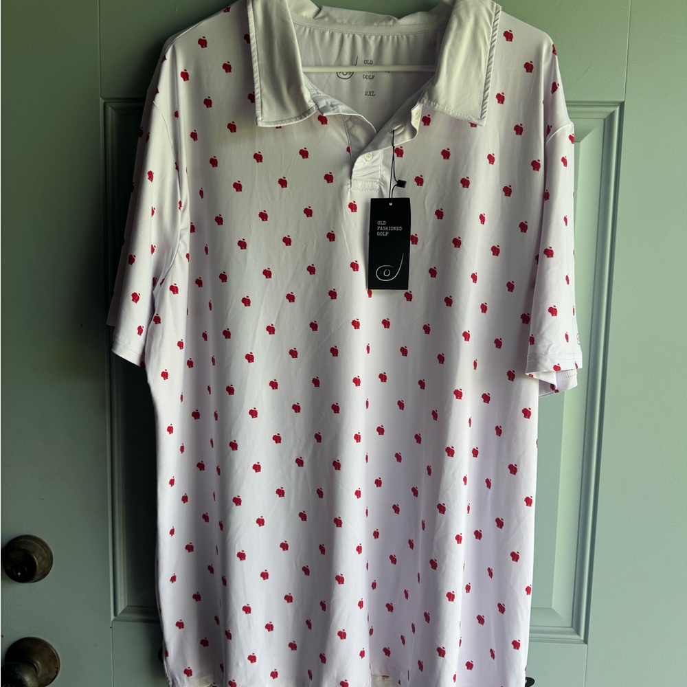 Old Fashioned Golf Polo Shirt 2XL Performance Polka State New with Tags